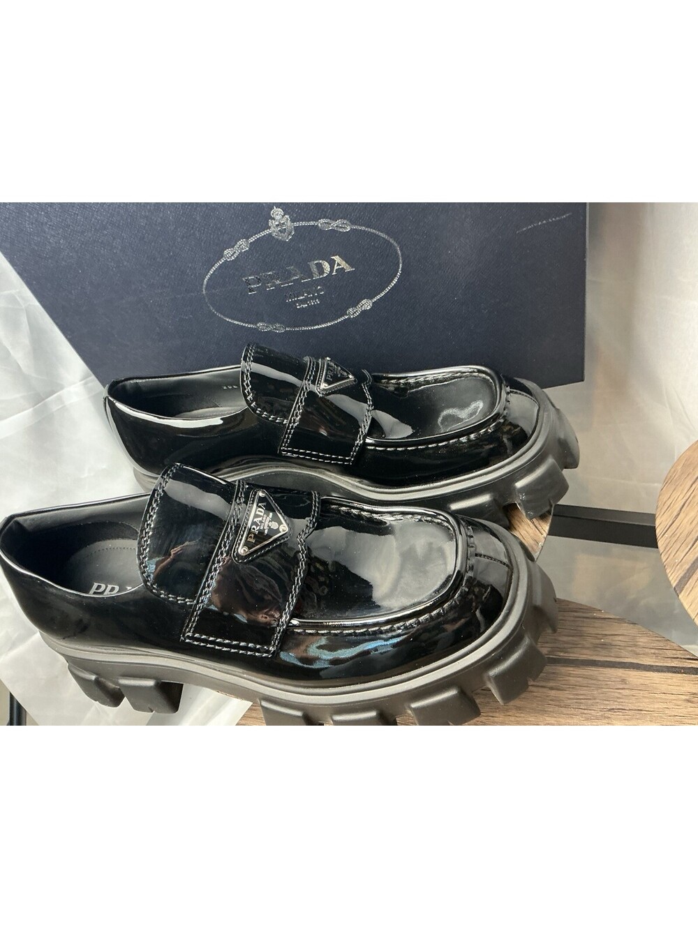 Mens Prada  Chunky Sole Penny Loafers Size 9 Euro 10 Us - Picture 3 of 13